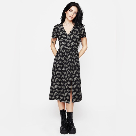 Disturbia Mortmoth Short Sleeve Midi Dress US 8 / UK 12 - Picture 4 of 11